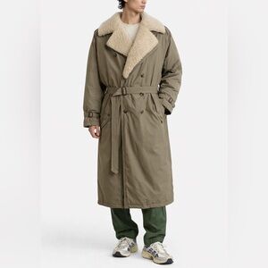 Aviator Shearling Fur Collar Flight Down Parka Coat Military Belted by Zero King